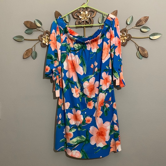 Vince Camuto Off the Shoulder Floral Dress Size 10 - Picture 1 of 7